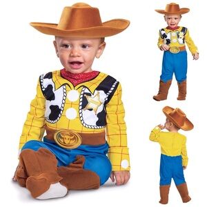 Disney Pixar Woody Costume Cowboy Toy Story Baby Boy Jumpsuit & Hat 6-12 Months